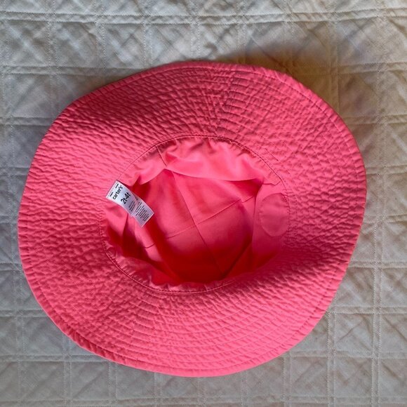Carter's Baby Toddler Sun Hat Hot Pink Wide Brim and Fabric Flower Size 2T to 4T - Picture 2 of 7